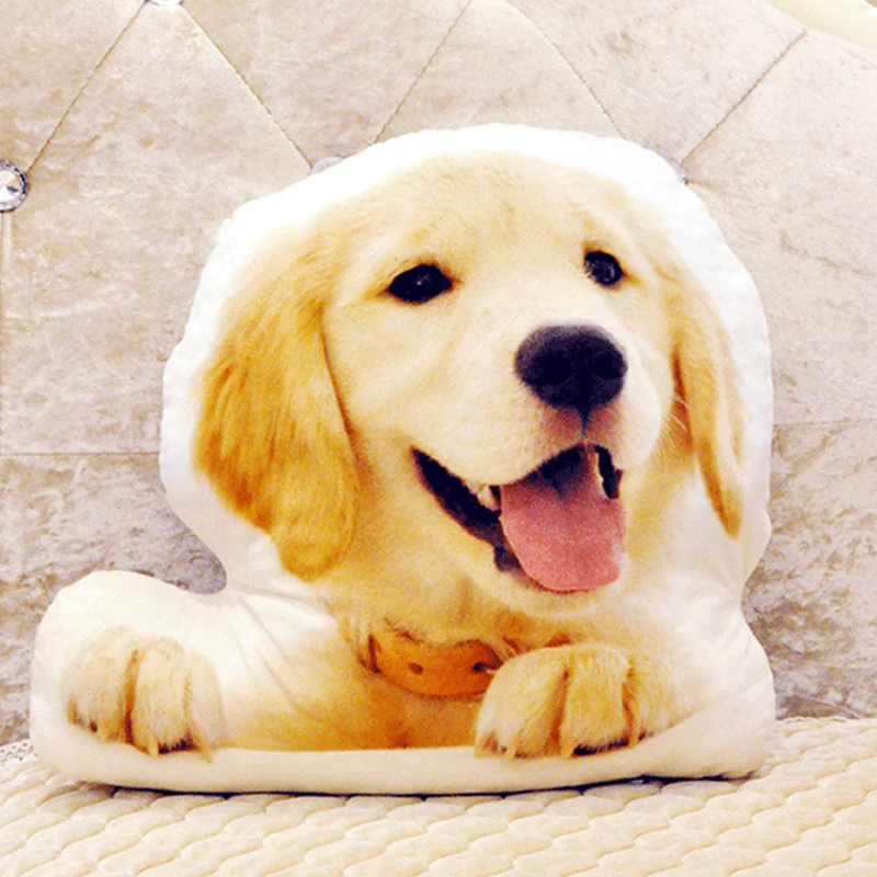 Милая плюшевая подушка для щенка однотонная Удобная в форме животных на