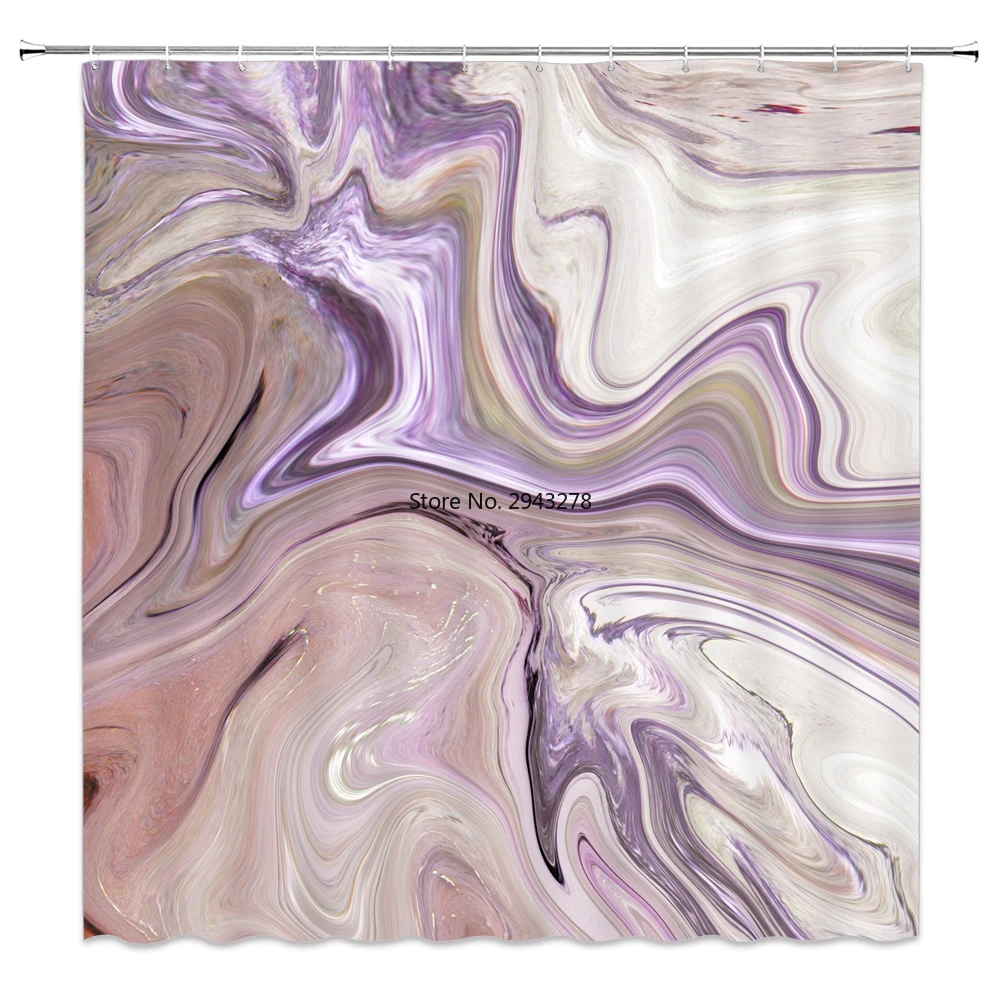 

Современная мраморная цветная занавеска для душа с цветами и крючками, водонепроницаемая занавеска для ванной комнаты, 3D украшение для дом...