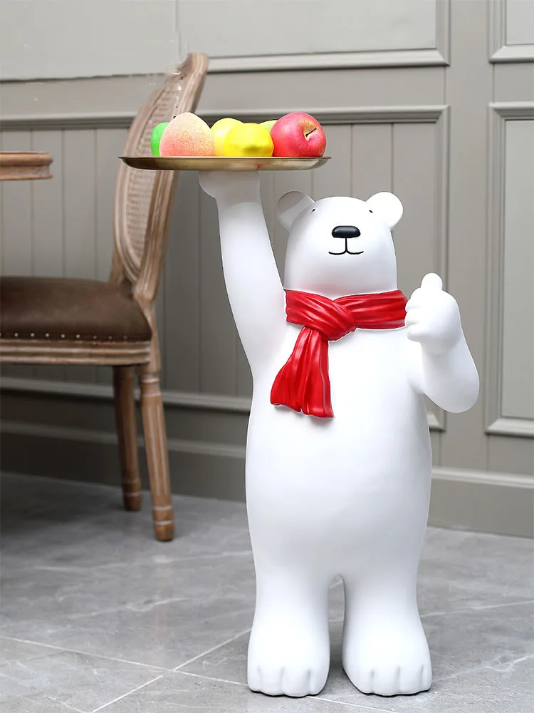 

Фигурки для интерьера, Простой Большой Белый полярный медведь, большой посадочный медведь, украшения, фигурки животных, поднос, украшение, н...