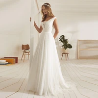 charming on sale ivory a line backless bridal wedding dresses sleeveless v neckline lace wedding gowns for bride sweep train