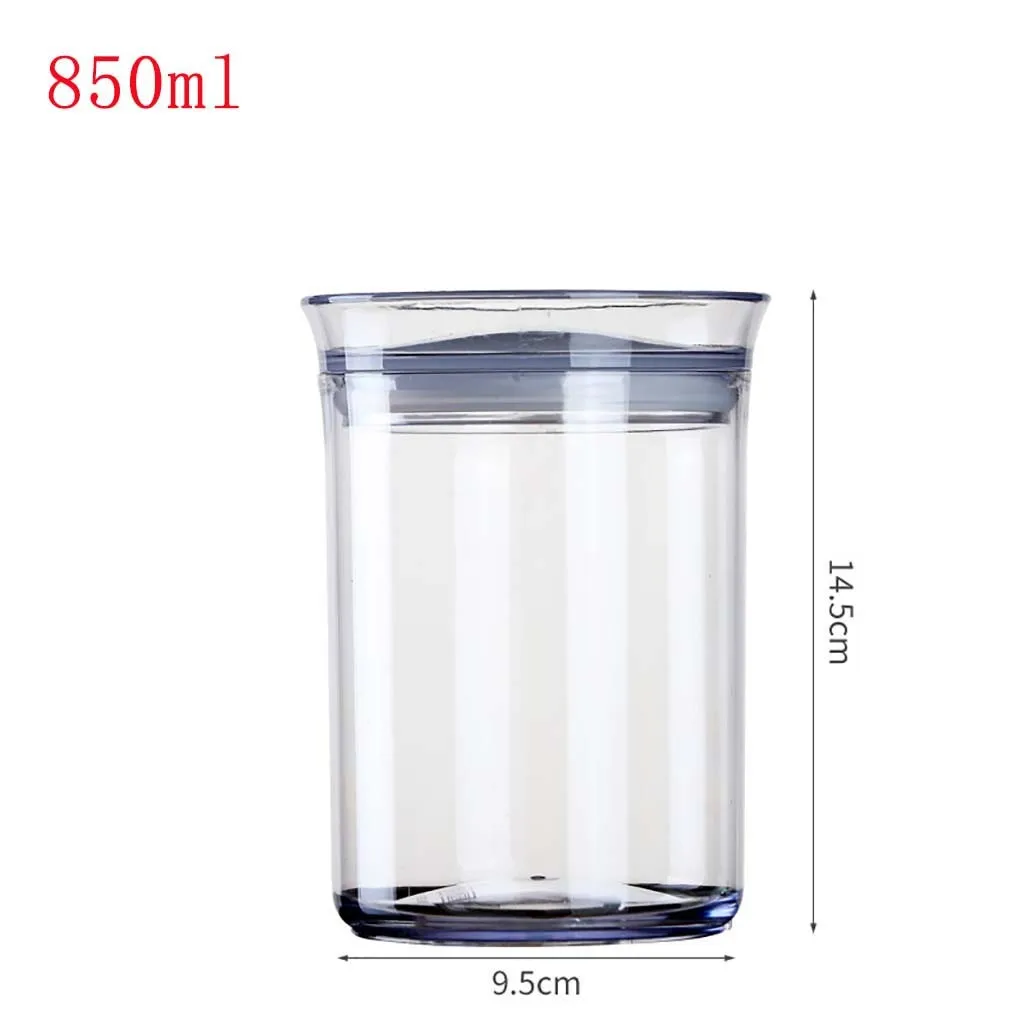 850ml Пластиковые герметичные банки для кухни, коробка для хранения пищевых продуктов, прозрачный контейнер для хранения пищевых продуктов, зерновые бобы, герметичный чехол-органайзер, принадлежности - Цвет: 850ml