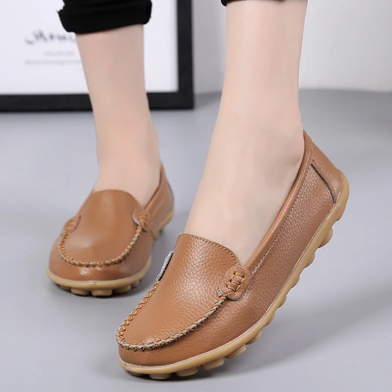 Женские туфли на плоской подошве весенние удобные с мягкой подошвой дышащие