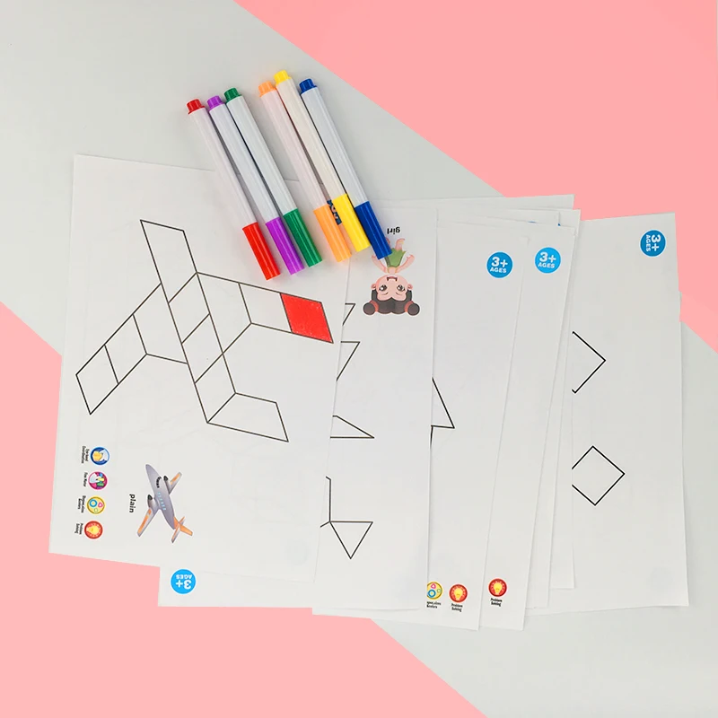 Обучающие креативные игрушки для детей 3D Магнитная головоломка-танограмма