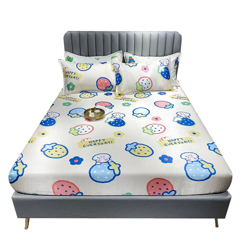 

Summer Washable Ice Silk Mat Bed Cover All-Inclusive Mat Set Suitable For Single And Double 1.2/1.5/1.8 Meters Bed