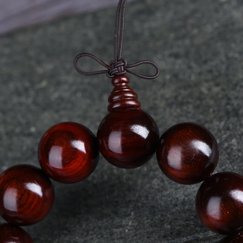 Браслет из красного сандалового дерева с рогом носорога бусина старого