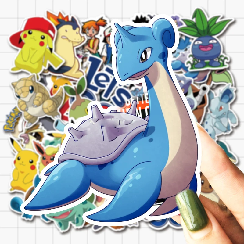 50 шт в наборе футболка с декором виде Покемон Пикачу Водонепроницаемый виниловые