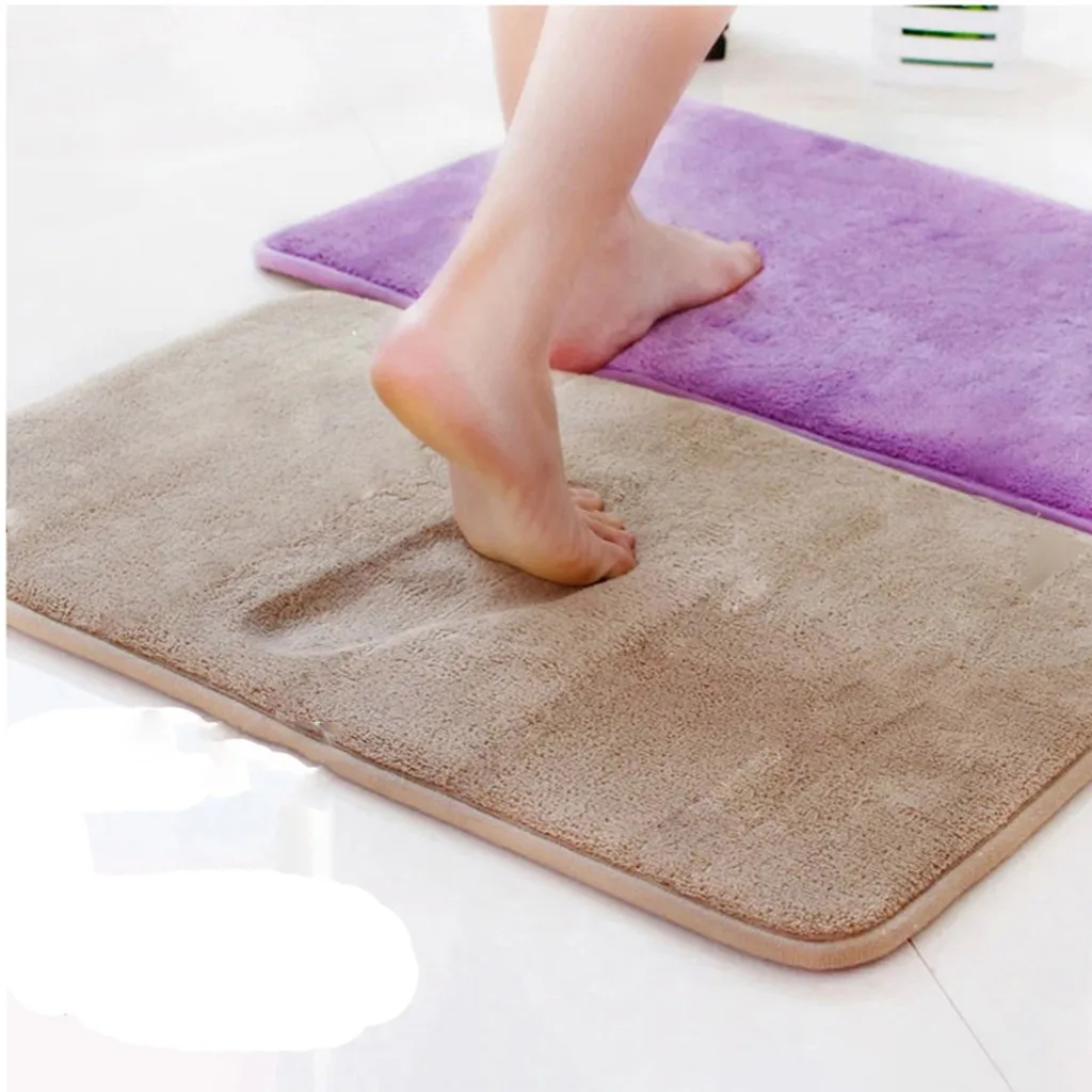 

3pcs Bathroom Coral Velvet Foam Mat Kit Anti slip Toilet Bowl Foot Mat Doormat Bathtub Mat Rug Carpet