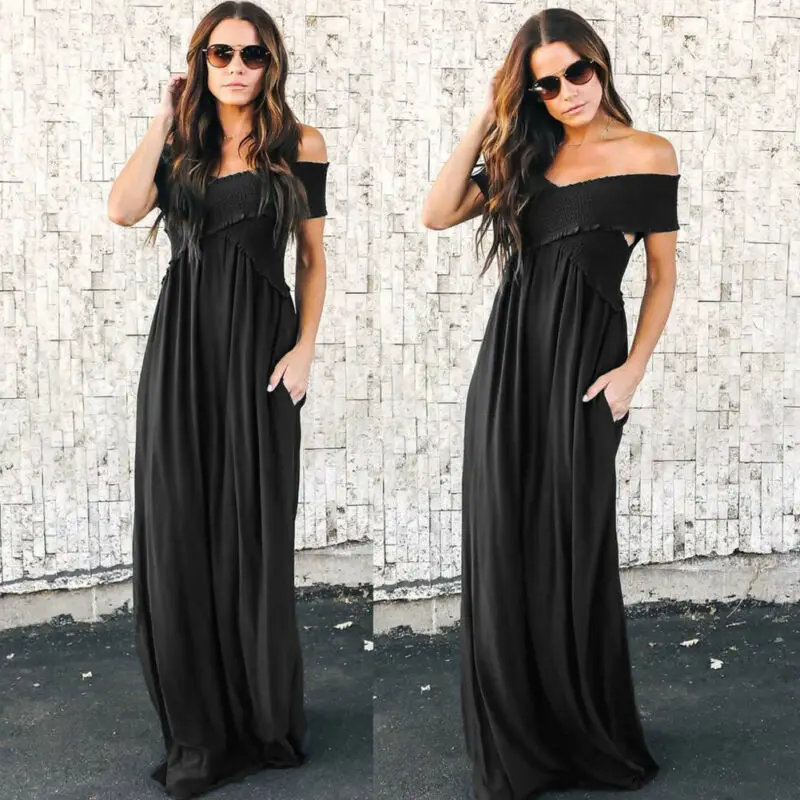 Летнее модное милое женское богемное однотонное черное сексуальное праздничное