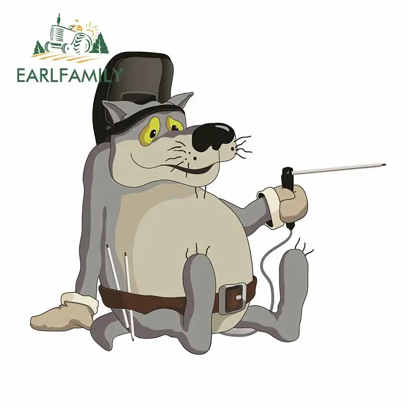 EARLFAMILY 13 см для мультяшного сварщика, автомобильные наклейки, виниловая наклейка, мотоцикл, кемперван, автомобильные аксессуары, водонепроницаемые солнцезащитные наклейки