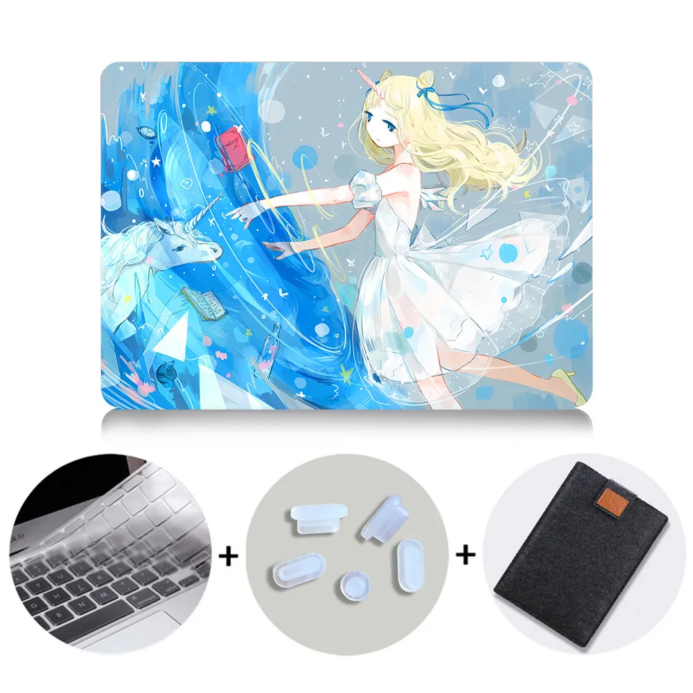 MTT милый чехол для ноутбука Macbook Air Pro retina 11, 12, 13, 15 дюймов с сенсорной панелью, мультяшный чехол с аниме, 13,3 дюймов, сумка для ноутбука - Цвет: MB16