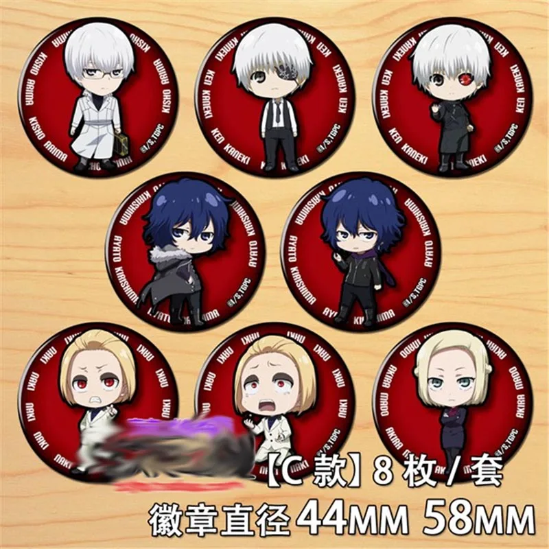8 шт. Аниме Tokyo Ghoul значки на рюкзак сумки коллекции аксессуары для косплея канеки