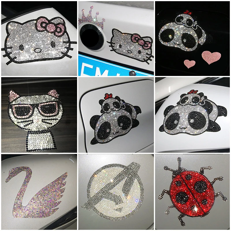 Роскошный автомобиль Кристалл Полный алмаз инкрустированные Стразы милый кот