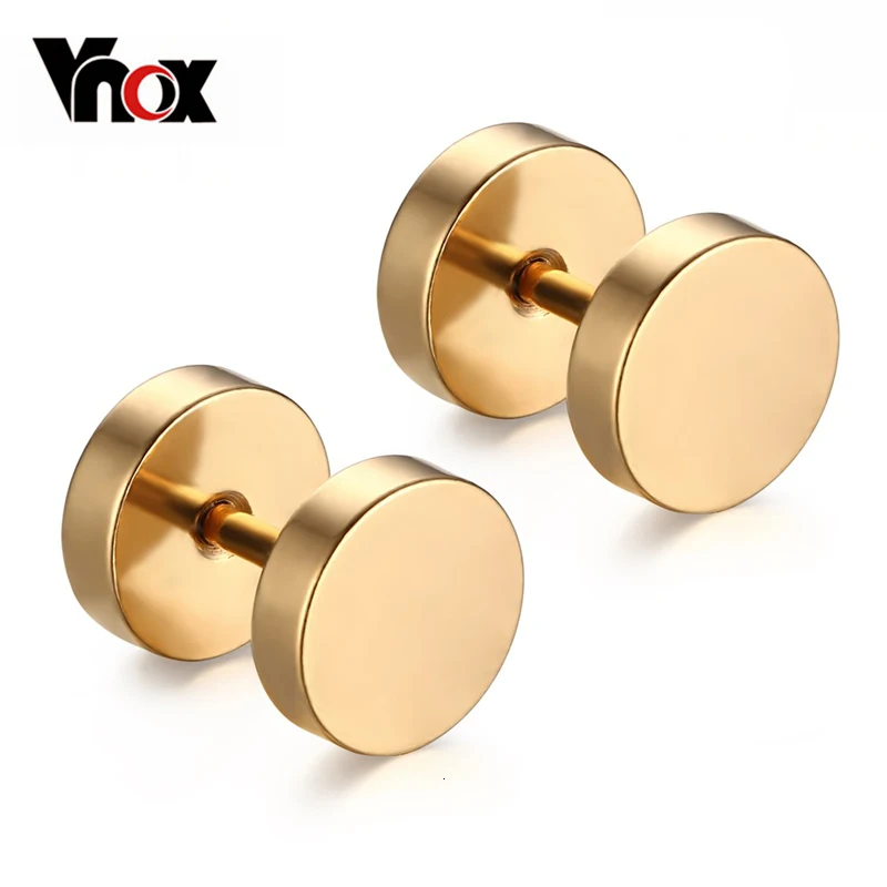Vnox эксклюзивные серьги-гвоздики унисекс из нержавеющей стали гантели стильные серьги ювелирные изделия 5 цветов на выбор