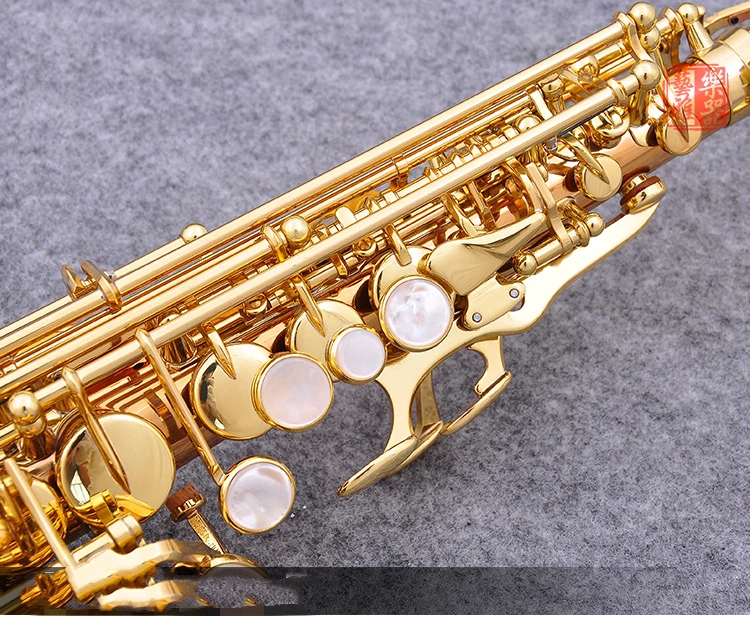 BULUKE изогнутый саксофон сопрано лак Золотой инструмент с Чехол профессиональный