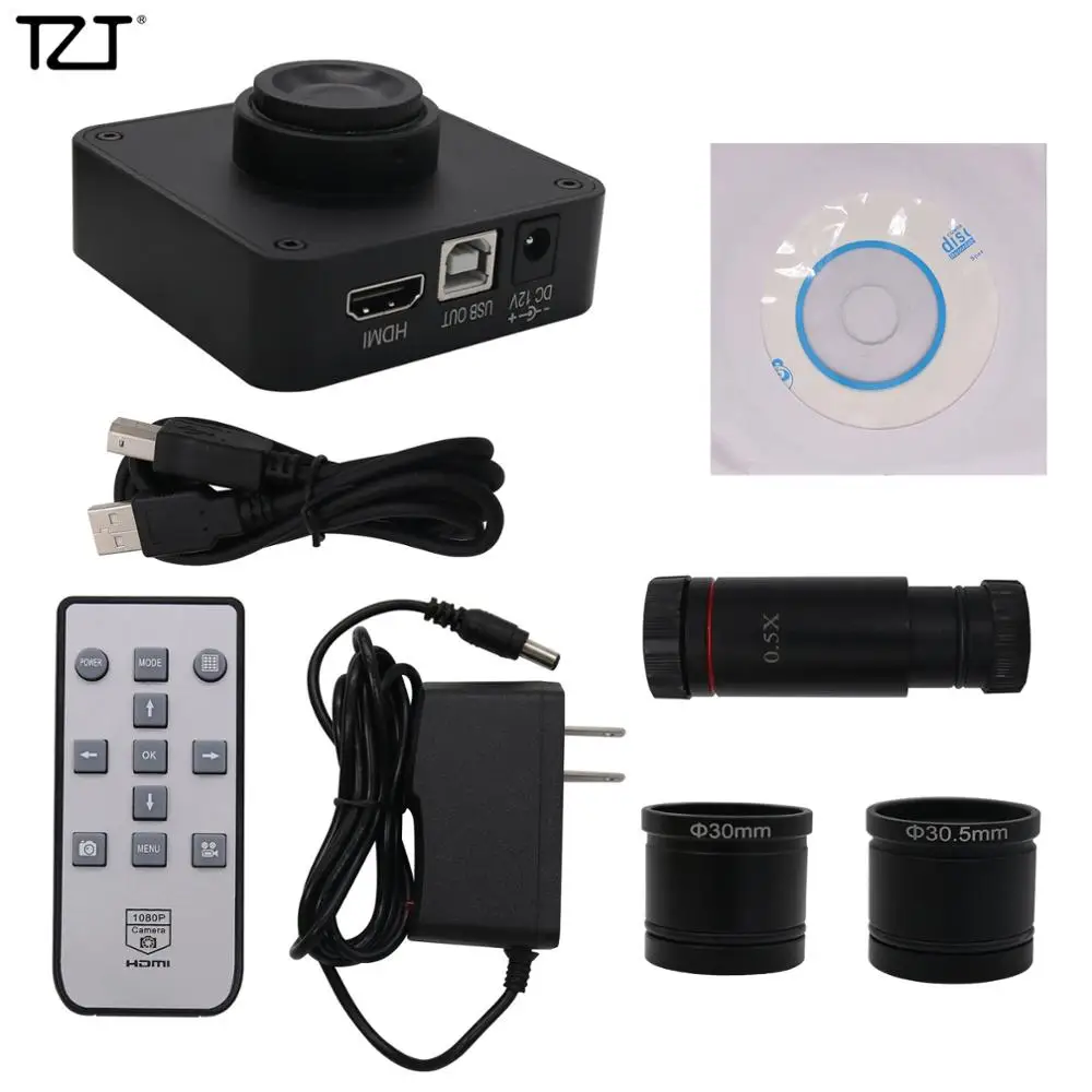 Камера микроскоп TZT 21MP 0.5X C mount Lens 4K видеозапись 1080P HDMI совместимая с USB