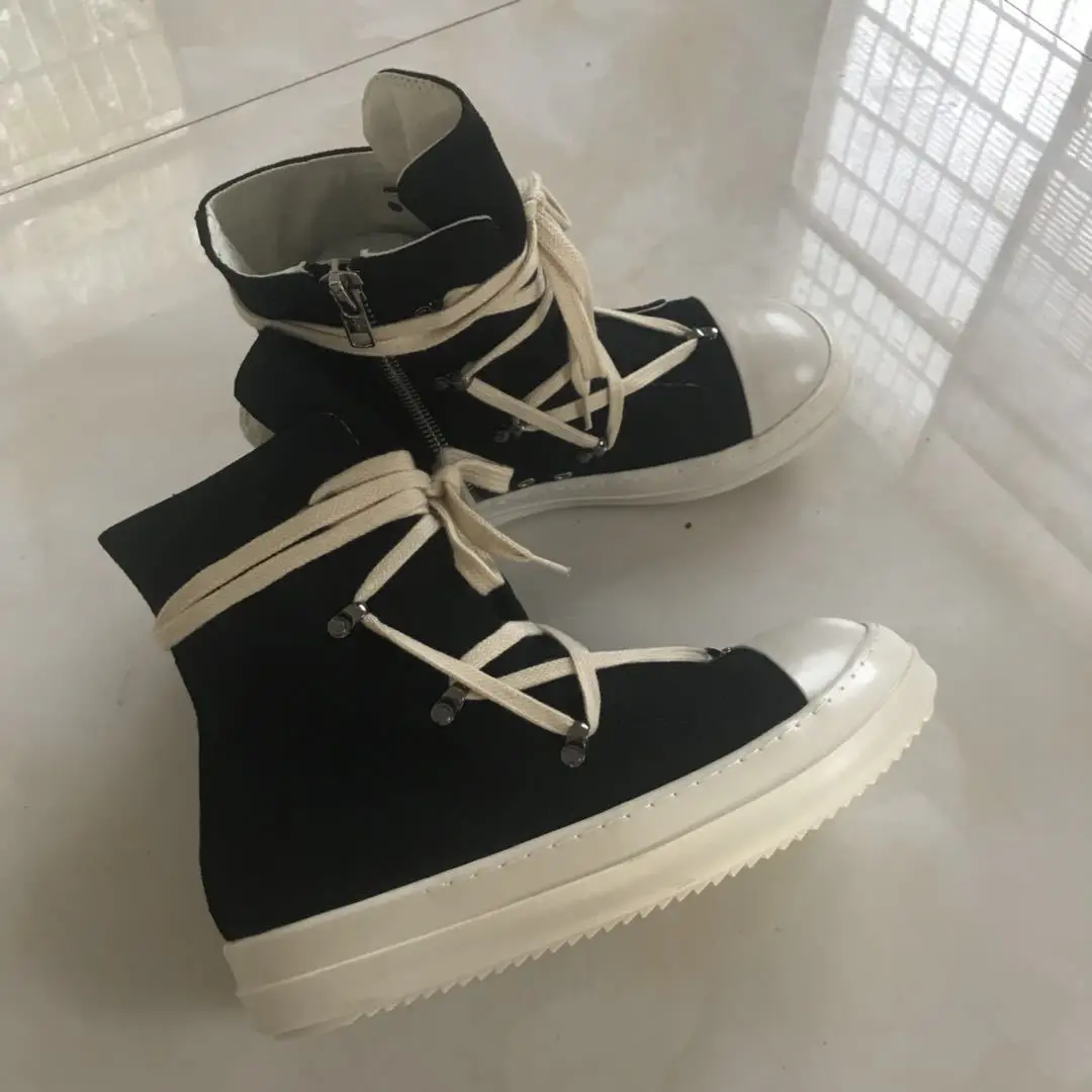 

Men's Casual Streetwear Fashion Punk Hip Hop Canvas Boots Shoes Male Shoes Canvas Motorcycle Boots for Man Women Couple