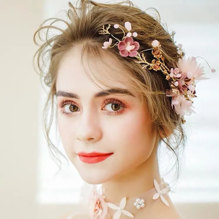 Свадебный головной убор Цветочная Свадебная Корона веночек бутоны группа