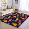 BlessLiving Pineapple Large Carpet for Living Room Colorful Soft Floor Mat Tropical Fruit Area Rug 122x183cm Black Alfombra 1