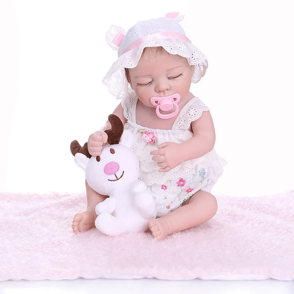 48 см 19 ''закрытыми глазами для новорожденных Reborn Baby Doll все силиконовая