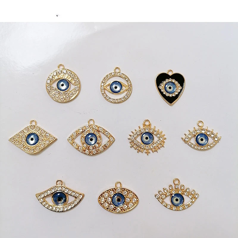 

Meibeads 2021 Fashion Turkish Evil Eye Zircon Pendant for Women's Jewelry Making Diy Jewelry Connector Love Accessories 5pcs/lot