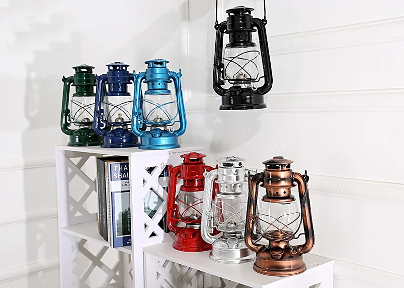 

25cm Iron Antique Bronze Oil lanterns (Cover) Nostalgic Portable Outdoor Camping Lamp Leak-Proof Seal Outdoor Camping Lights