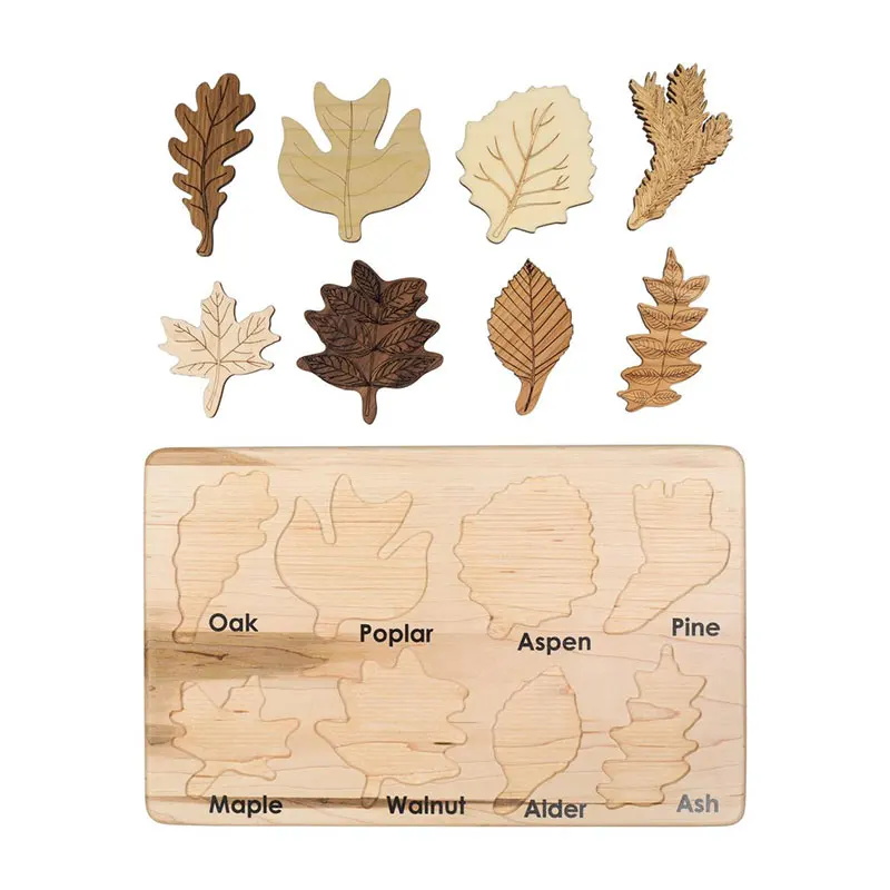 

New Baby Toys Wooden 3d Puzzle Leaf Shapes Learning Cartoon Animal Intelligence Jigsaw Puzzle Toys For Children Educational
