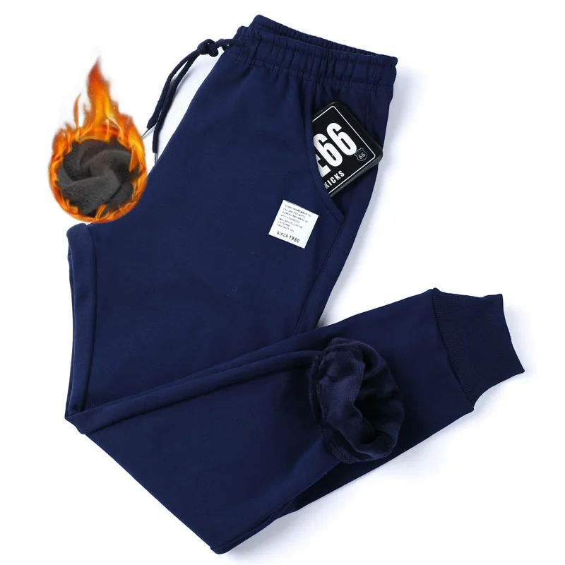 Thick Fleece Jogger Mens Pants Cotton Trousers Male Winter Warm Velvet Sweatpants Tracksuit Joggers Autumn Winter M-4XL