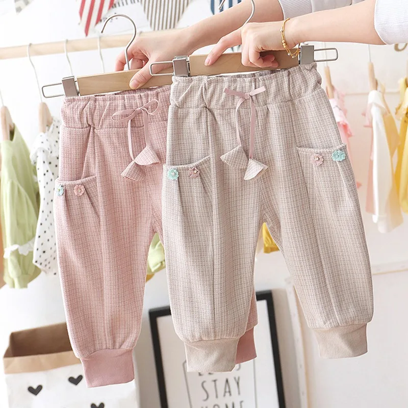 Мода 2020 г. весенне осенние штаны для девочек детская одежда малышей повседневные