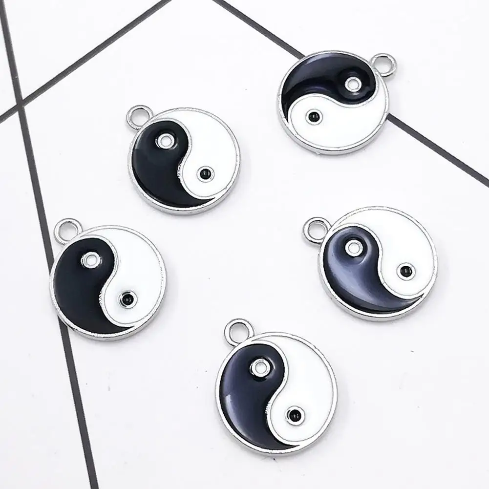

10 шт./компл. Yin Yang двустороннее эмалевое ожерелье кулон DIY ювелирные аксессуары ожерелье Pe