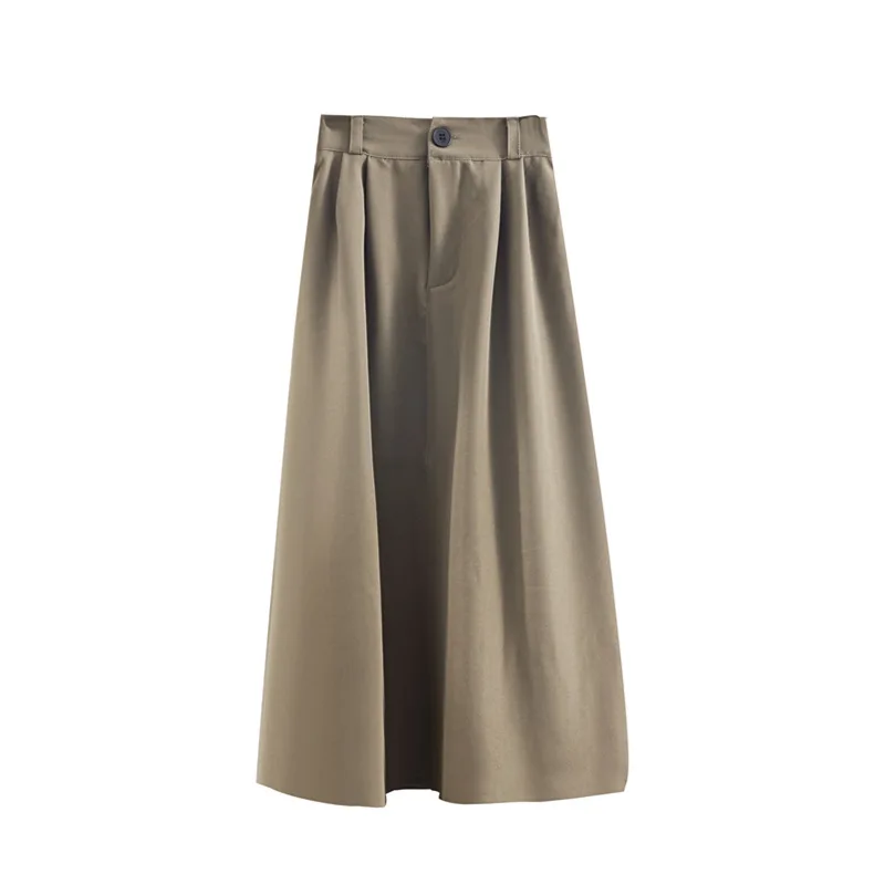 

2022 Autumn New Women Simple Black High Waist Thin A-line Suit Skirt Elastic Waist Casual All-match Long Skirt Free Shipping