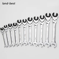 8 19 mm tubing ratchet combination wrenches set flexible active headspanners hand tools gears ring wrench set