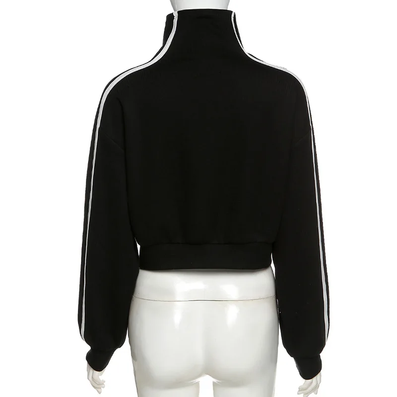 

2020 Fashion Sweatshirt Turtleneck Loose Tops Fall Pullovers Lady Embroidery Letters Dream Long Sleeve Black Hoodies Women