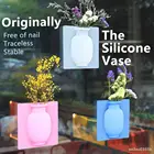Силиконовая липкая ваза, легко снимаемая, для стен и холодильника, волшебный цветочный вазы для растений, аксессуары для украшения дома сделай сам