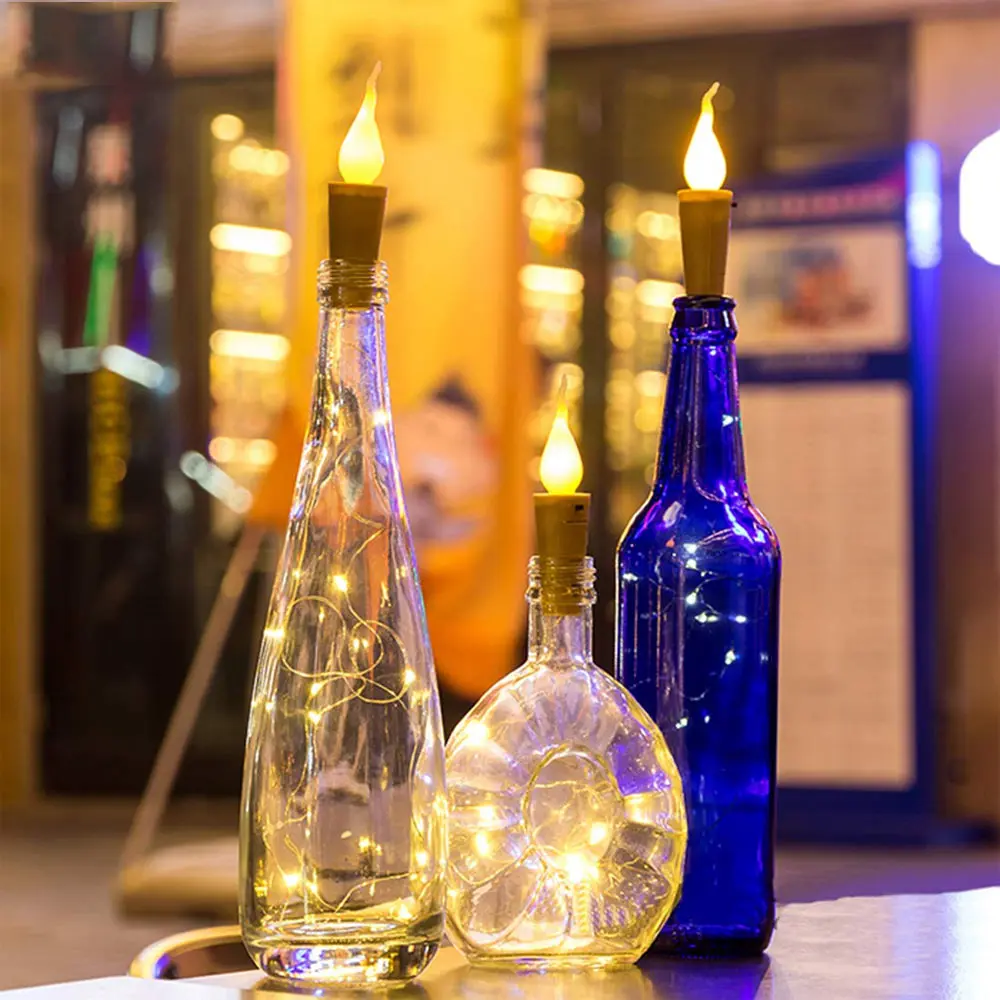 2M 20LED Copper Wire Lamp Wine Bottle Cork Warm White Battery Powered LED String Light For DIY Party Decoration Christmas | Лампы и