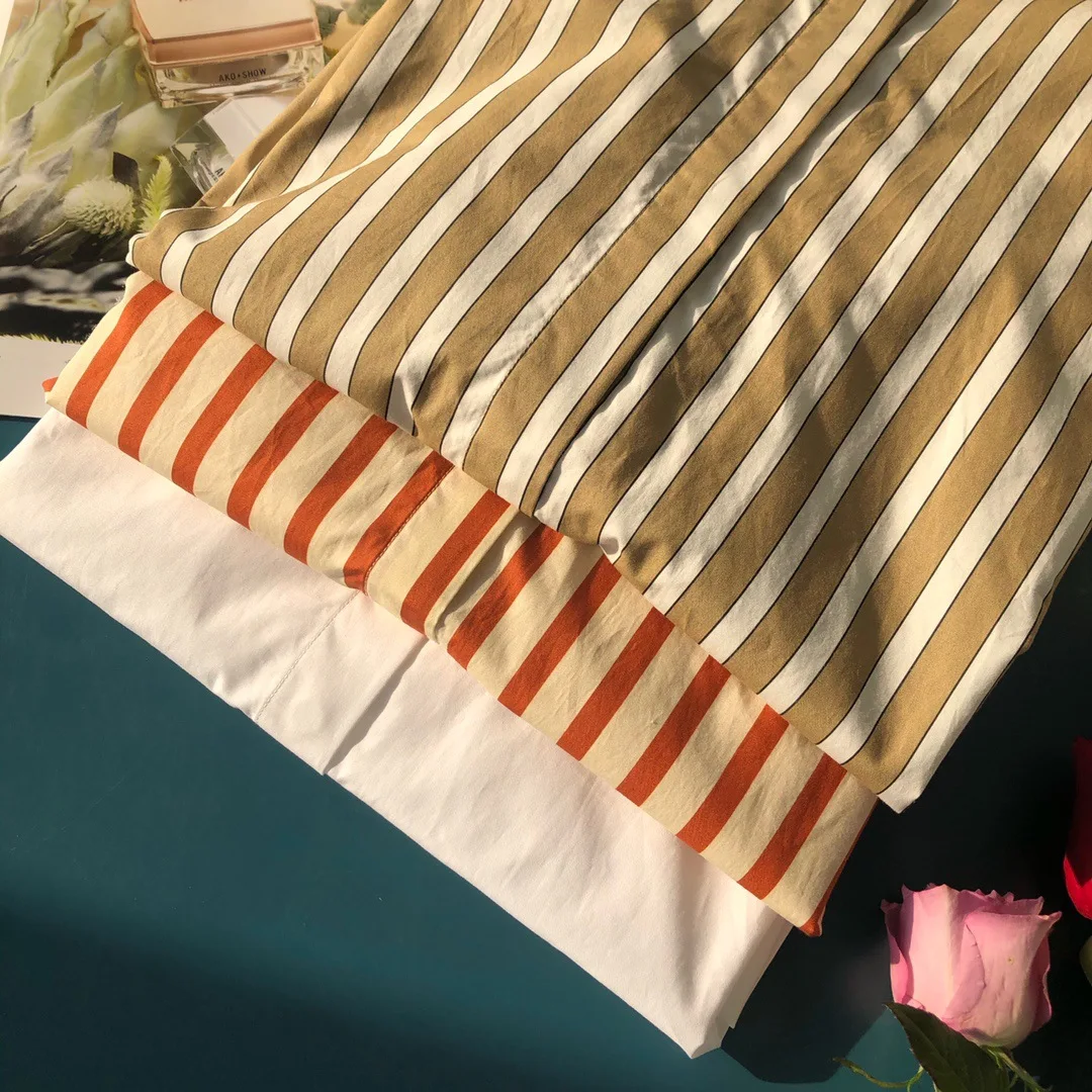 

2020 Spring/Fall Oversized Shirt Long Sleeve Lapel Striped Women Shirt