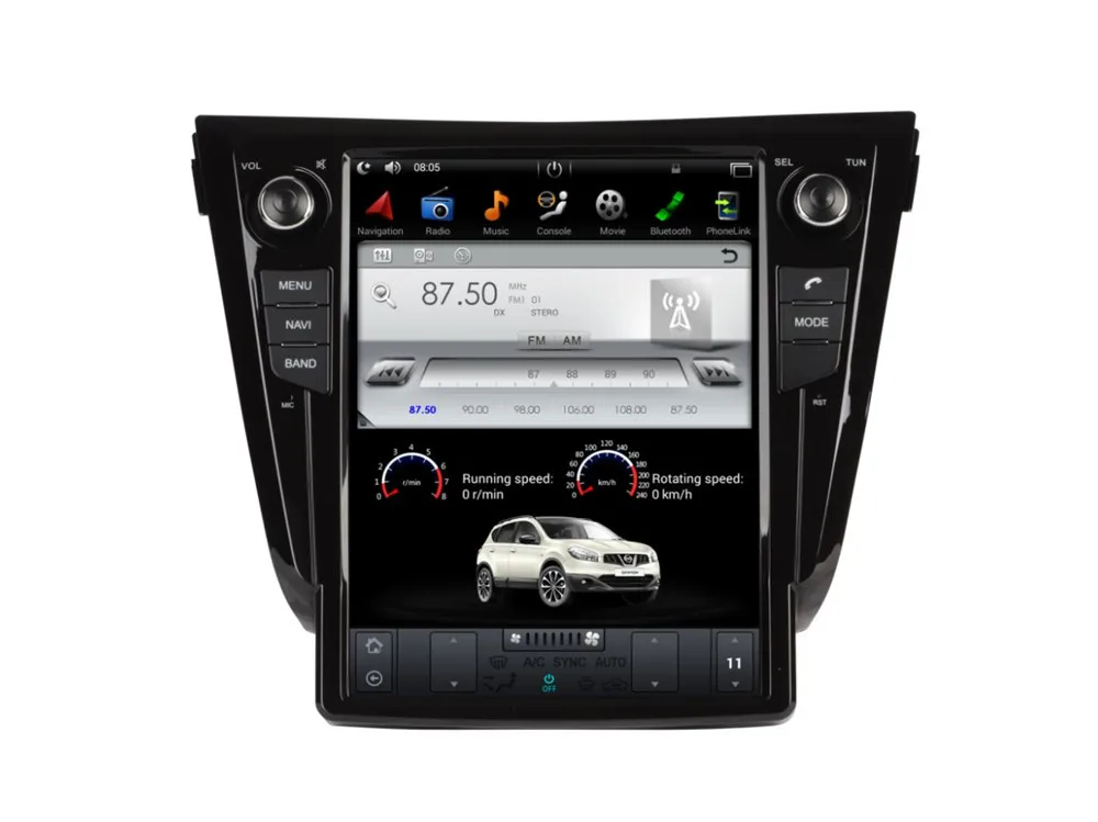 12 1 ''Tesla Style Android 8 автомобильный DVD GPS навигатор плеер для NISSAN X-TRAIL Qashqai 2013-2018 PX6 IPS
