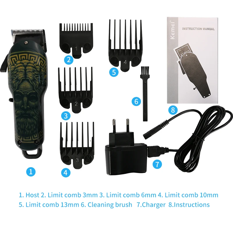 

Kemei-735 Professional Barber Hair Clipper Rechargeable Electric Hair Cutting Machine Men Shaver Cordless Hair Trimmer