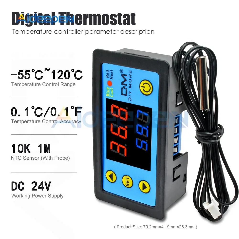 W3231 AC 110 V-220 V DC12V 24V Цифровой термостат регулятор температуры Измеритель Тестер Один/двойной дисплей Замена W3230