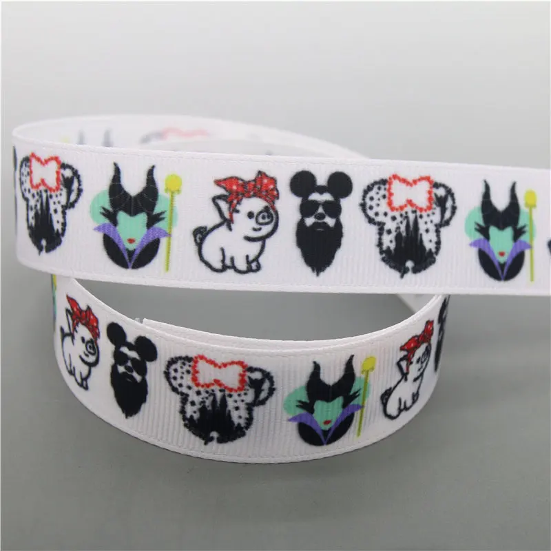 DUWES 5 ярдов мультяшная утка обезьянка Печатный Grosgrain искусственный бант головные