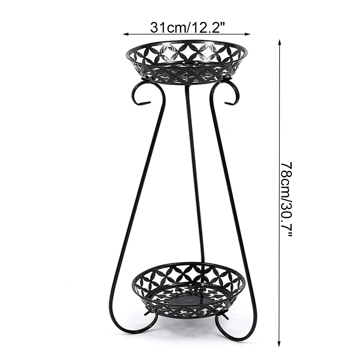

2 Tier Metal Plant Stand Display Shelf Holder Home Indoor Outdoor Office Decor Garden Balcony Flower Tray Plant Pot Storage Rack