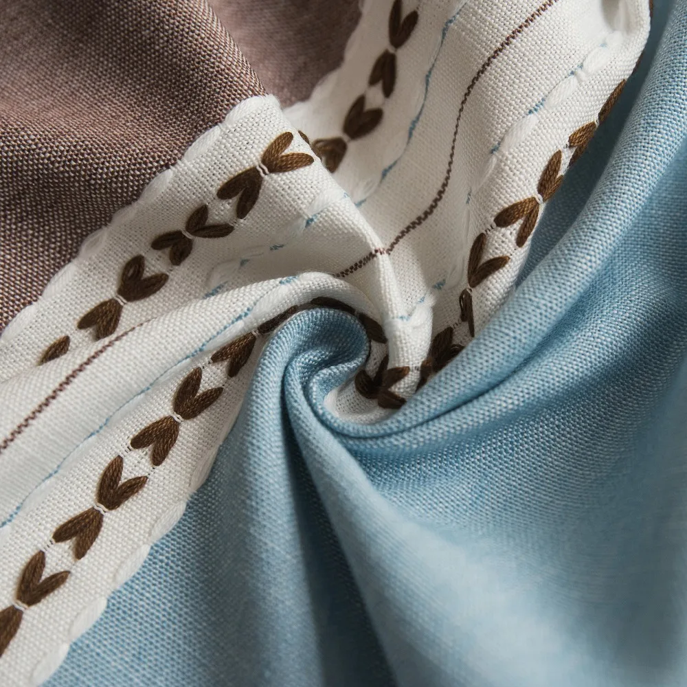 Клетчатая хлопковая и льняная скатерть с кисточкой водонепроницаемая плотная