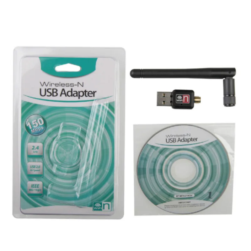 Usb адаптер Wi Fi мини Сетевая карта 150 Мбит/с 2dBi ПК антенны модем 2 4G USB Ethernet