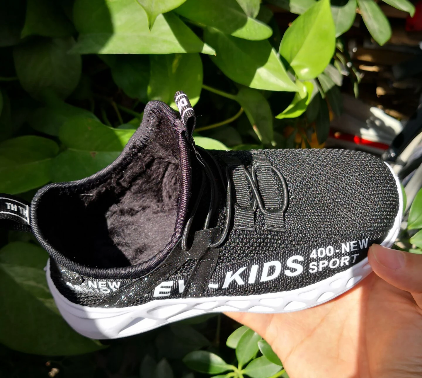 black fur winter Детские кроссовки для бега; зимняя детская спортивная обувь; Tenis Infantil; корзина для обуви для мальчиков; легкая дышащая обувь для девочек; Chaussure Enfant - Цвет: black fur winter