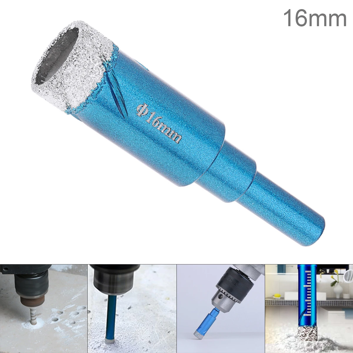 

16mm Perforated Drill Electric Drill Hole Drill Bits Granite Marble Dry Hole Puncher Built-in Cooling Wax