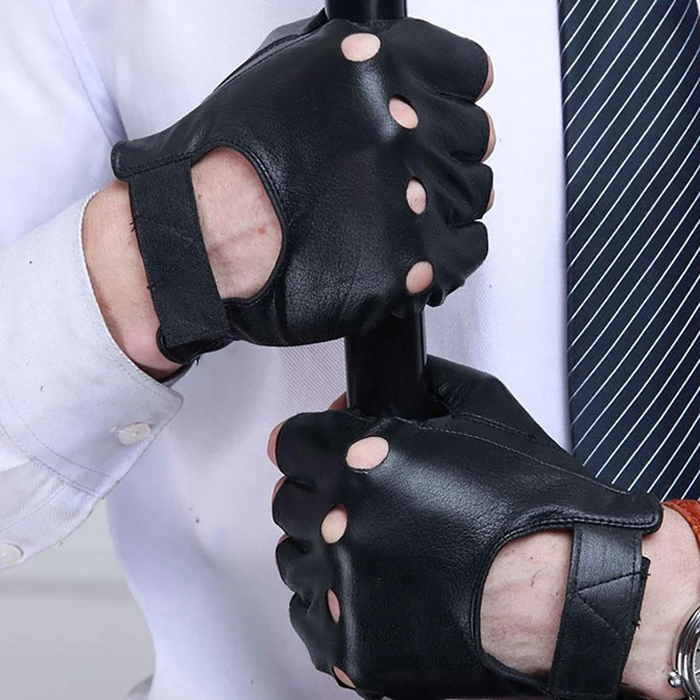 1 пара мотоциклетных перчаток без пальцев Искусственные кожаные перчатки Перчатки для фитнеса перчатки без пальцев перчатки для езды на велосипеде