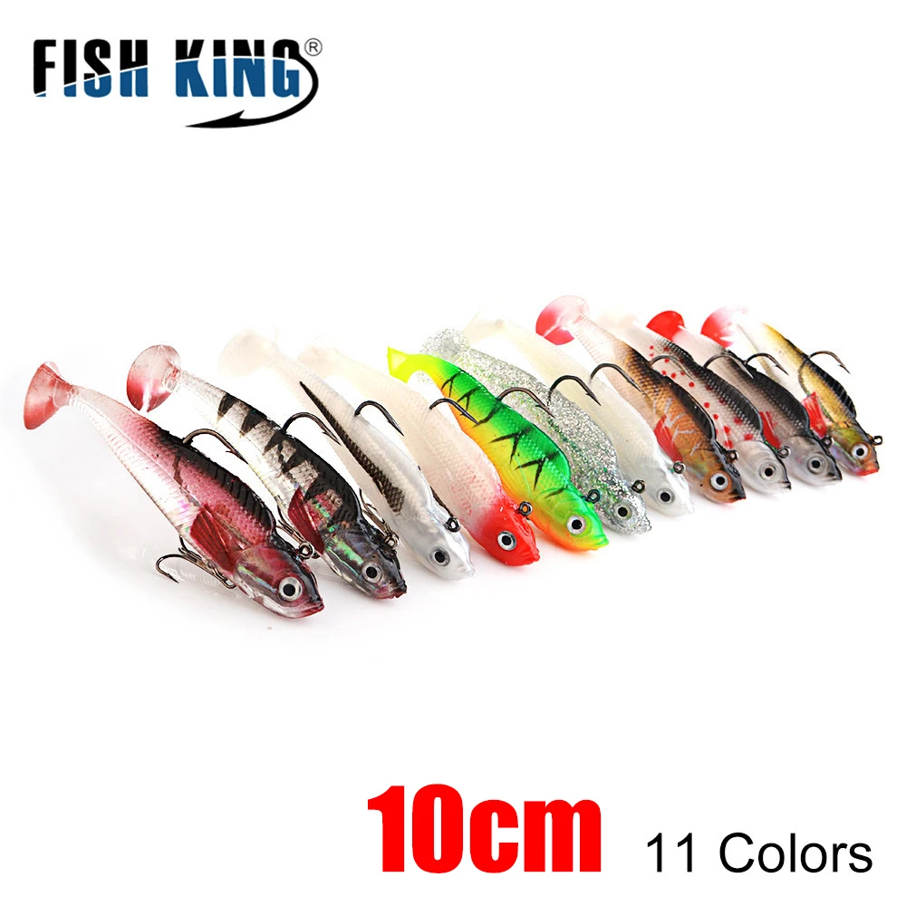 FISH KING 1 шт. 8/10 см 9 г/21 5 г Мягкая джиг приманка для балки со свинцовой головкой