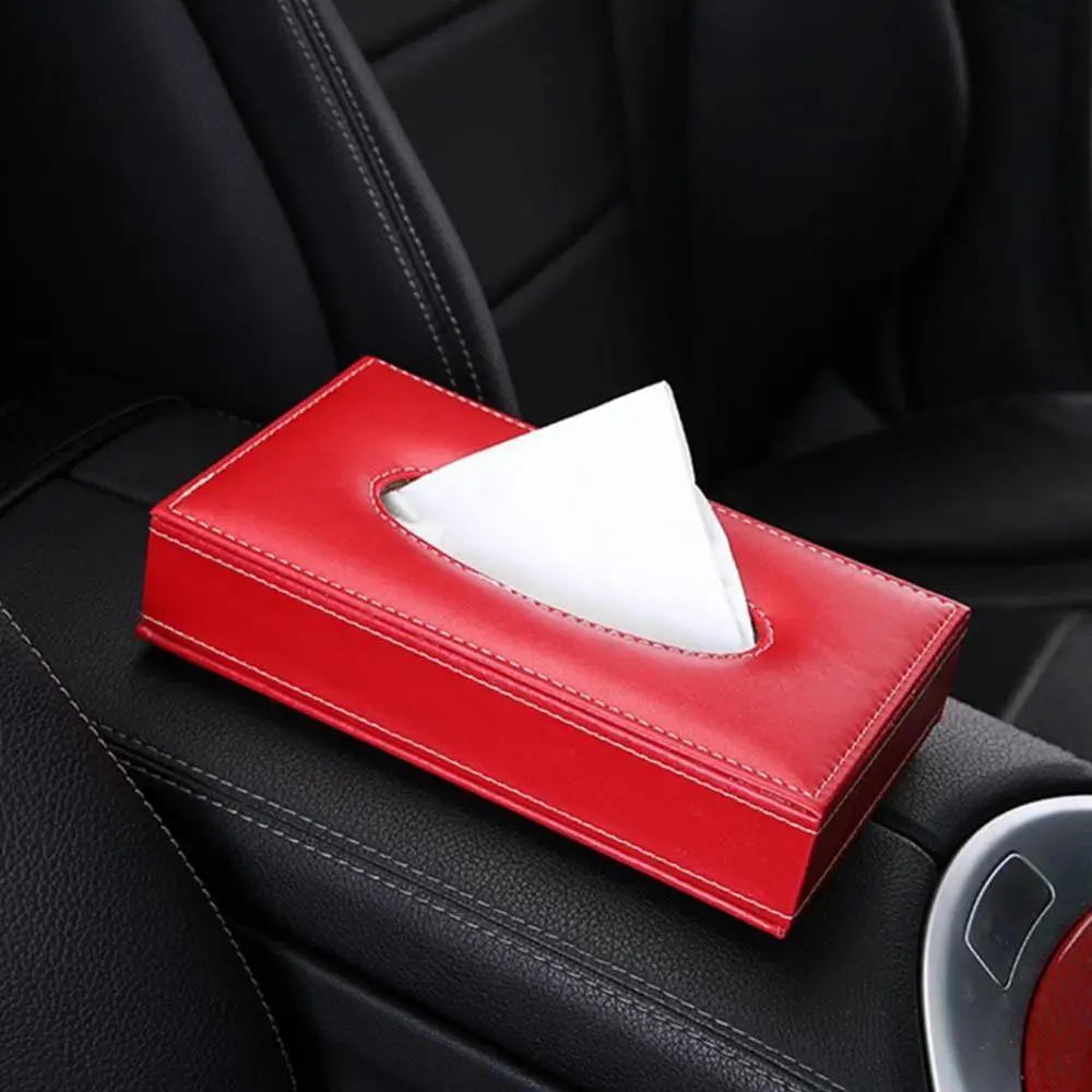 

Hot Universal PU Leather Rhinstone Tissue Box Center Console Box Armrest Glittering Car Tissue X4I6