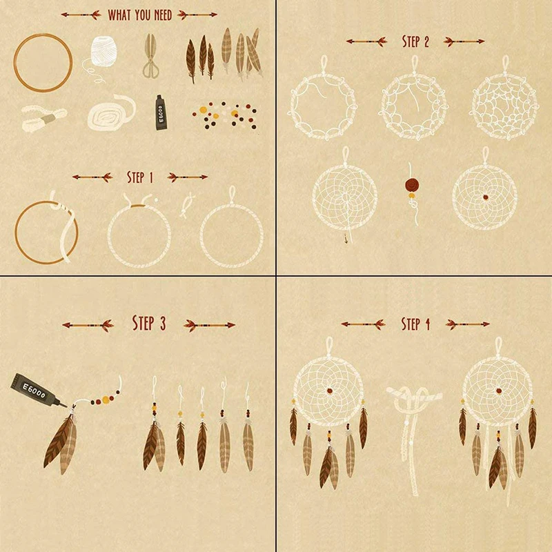 

10Pcs Diy Handmade Garland Inner Circle for Dream Catcher Make Wedding Decoration Home Garden Decoration