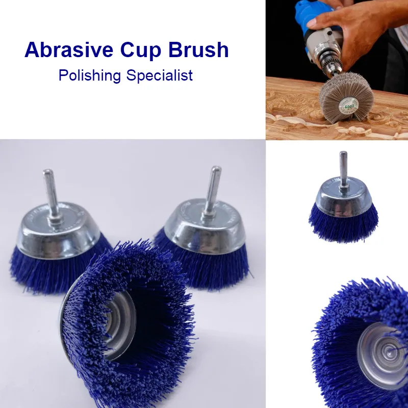 

3pcs set Cup Nylon Abrasive Brush Drill brush for polishing and cleaning Pile Polymer-abrasive 3" Angle Grinder Tool