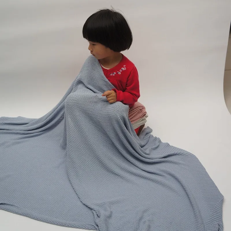 Одеяло для новорожденных 85*140 см вязаное одеяло квадратное толстое муслиновое